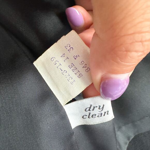 Vintage Pendleton Black Single Button Wool Jacket - Size 14 - Picture 4 of 6